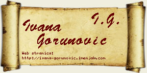 Ivana Gorunović vizit kartica
